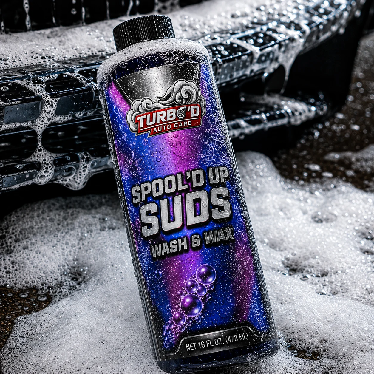 Spool'd Up Suds wash and wax beside a freshly washed car